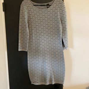 Grey stretchy holiday dress. Size medium. Fits med to large $5 shipping